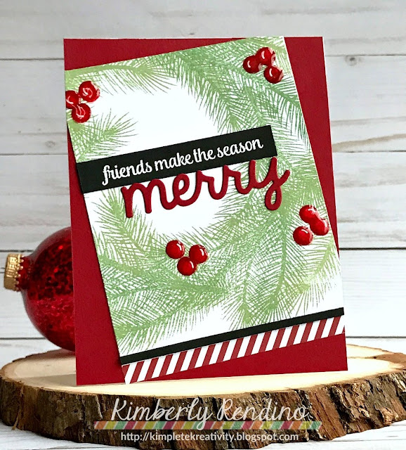 Sunny Studio Stamps: Holiday Style & Merry Sentiments Christmas Card by Kimberly Rendino.