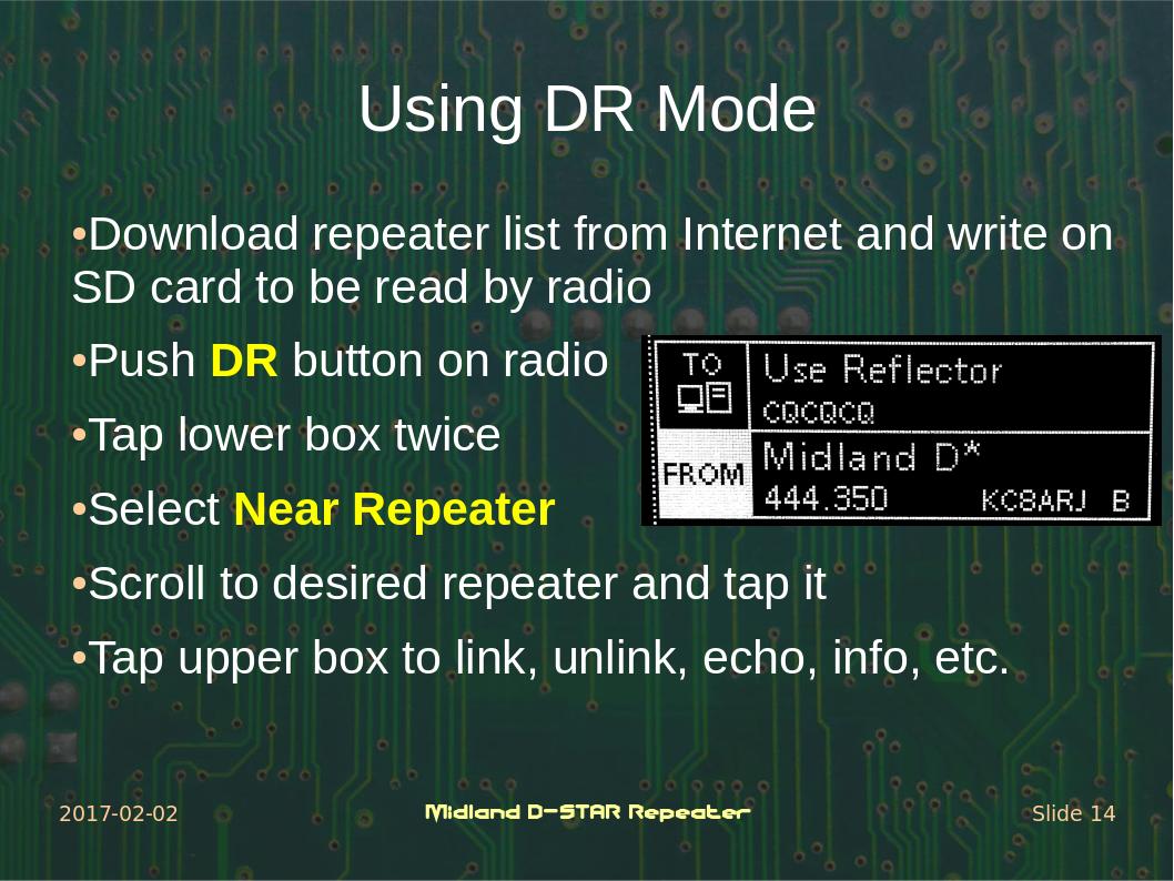 Midland DSTAR Repeater February Radio Club Presentation