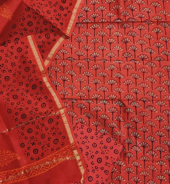 Chanderi silk dress materials