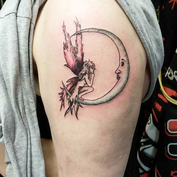 moon angel tattoo moon angel tattoo