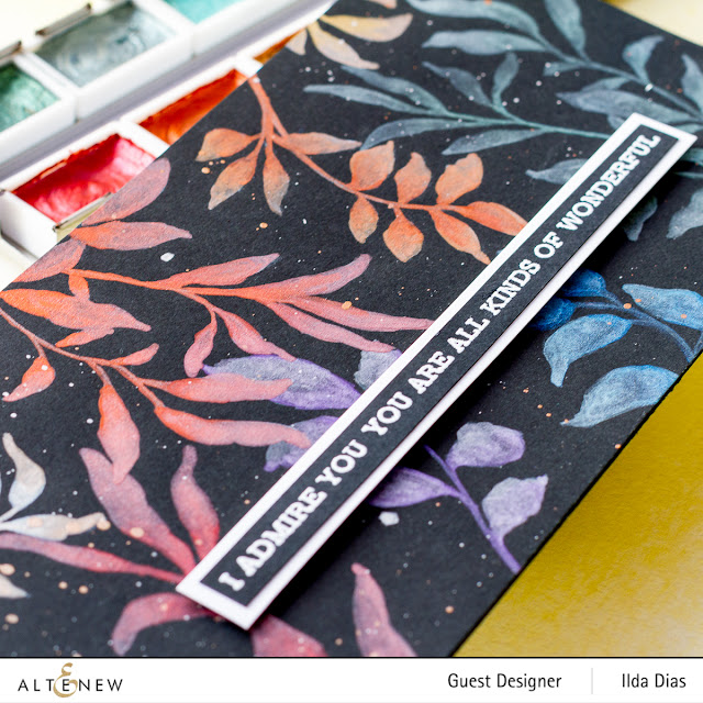 Metallic Leaf Clusters Stamp Set | Slimline Cards Altenew 6th Anniversary Blog Hop Day 3 + Giveaway 