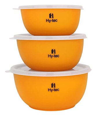 H Hy-tec Microwave Safe Stainless Steel Euro Lid Bowl For Multipurpose Use and in Multiple Color Options
