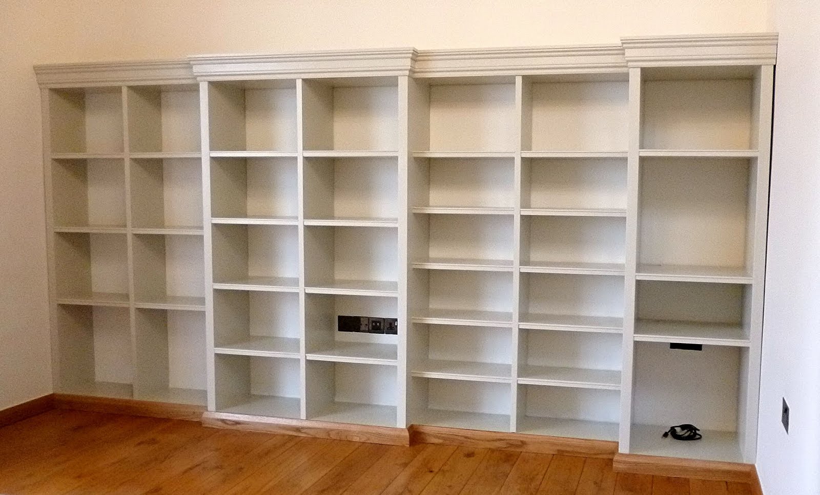 Wood shelving completed in January 2017