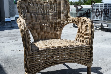 Outdoor Wicker furniture refinished for indoor use