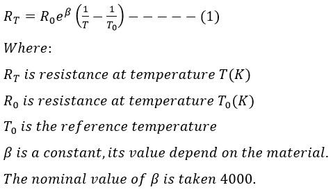 resistance temperature equation of thermistor