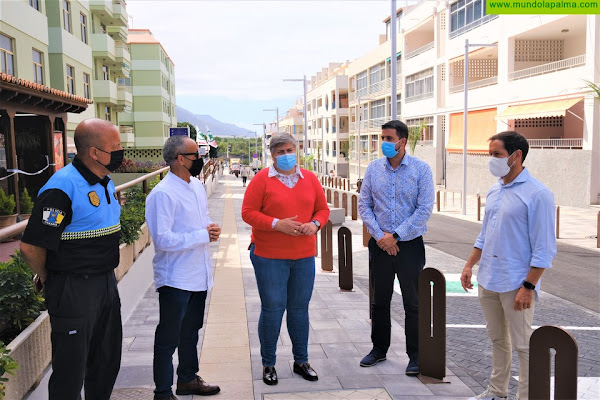 El Cabildo y el Ayuntamiento de Los Llanos de Aridane reabren las calles de la zona comercial abierta de Puerto de Naos