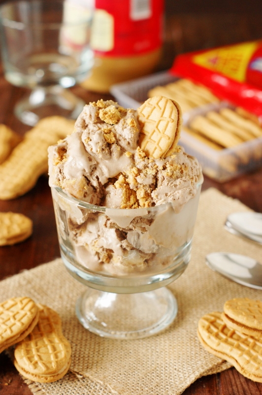 my kitchen world tour {No Churn} Chocolate Nutter Butter H2o Ice Cream