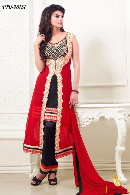 black georgette designer wedding wear salwar kameez at low price in Surat India