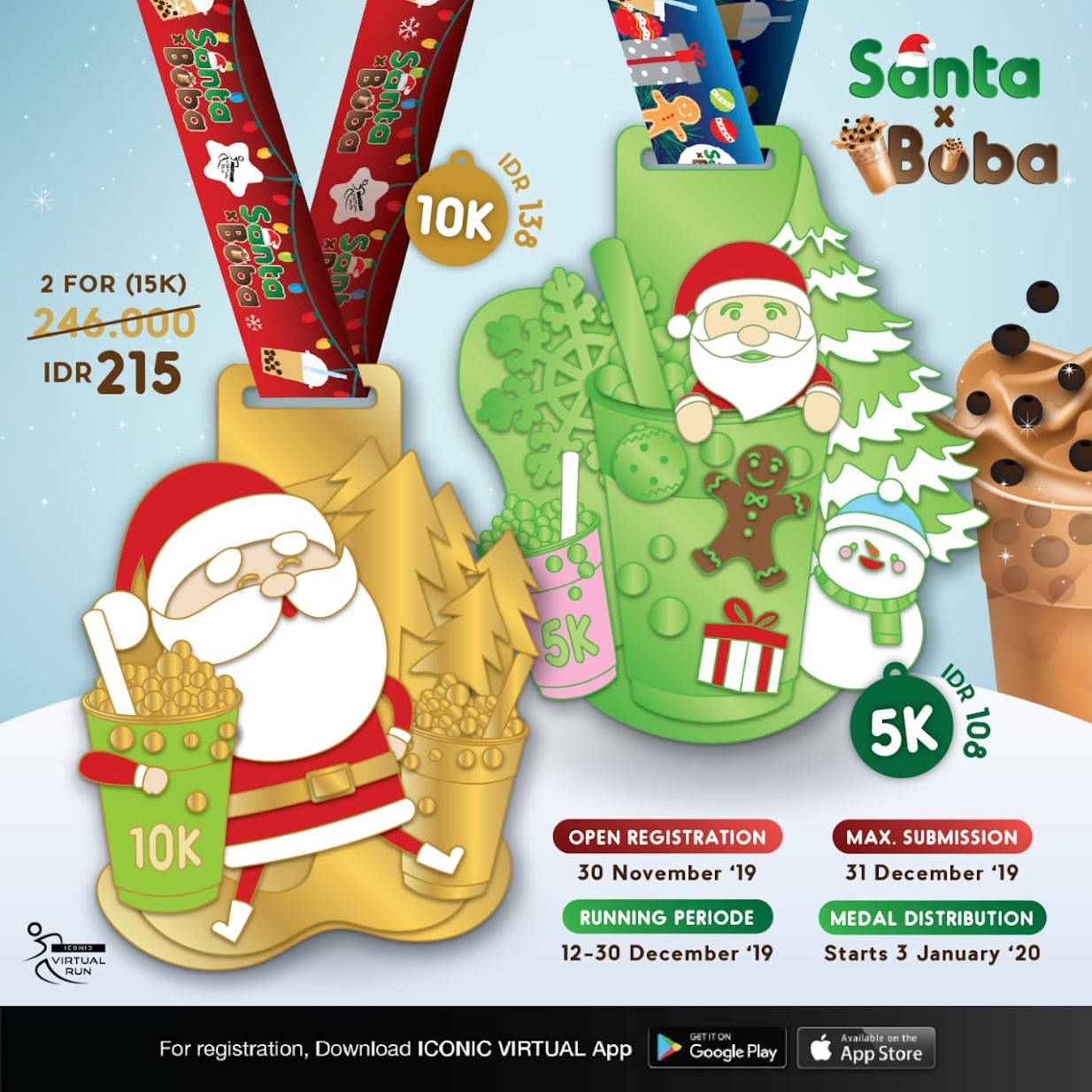 🔍 Iconic Virtual Run - SANTA x BOBA Series • 2019 Iconic Virtual Run - SANTA x BOBA Series • 2019