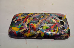 polish nail phone case diy using yellow paint galaxy swipe orange step purple completed
