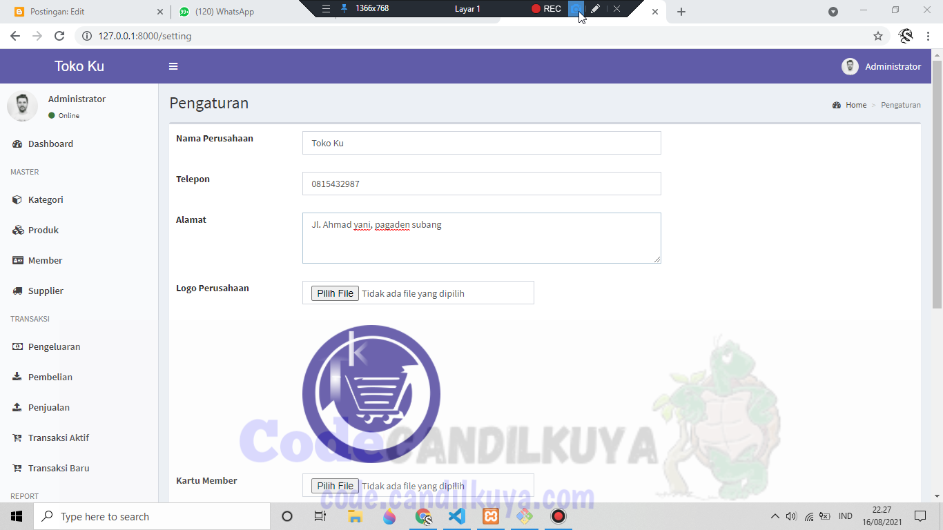 √ Source Code Aplikasi Poin Of Sale Laravel 8 Gratis Candil Code