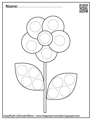 Set of Spring Dot Marker Free coloring pages