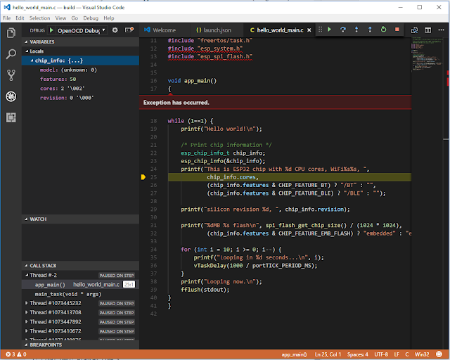 GoJimmyPi: VSCode JTAG Debugging of ESP32 - Part 3