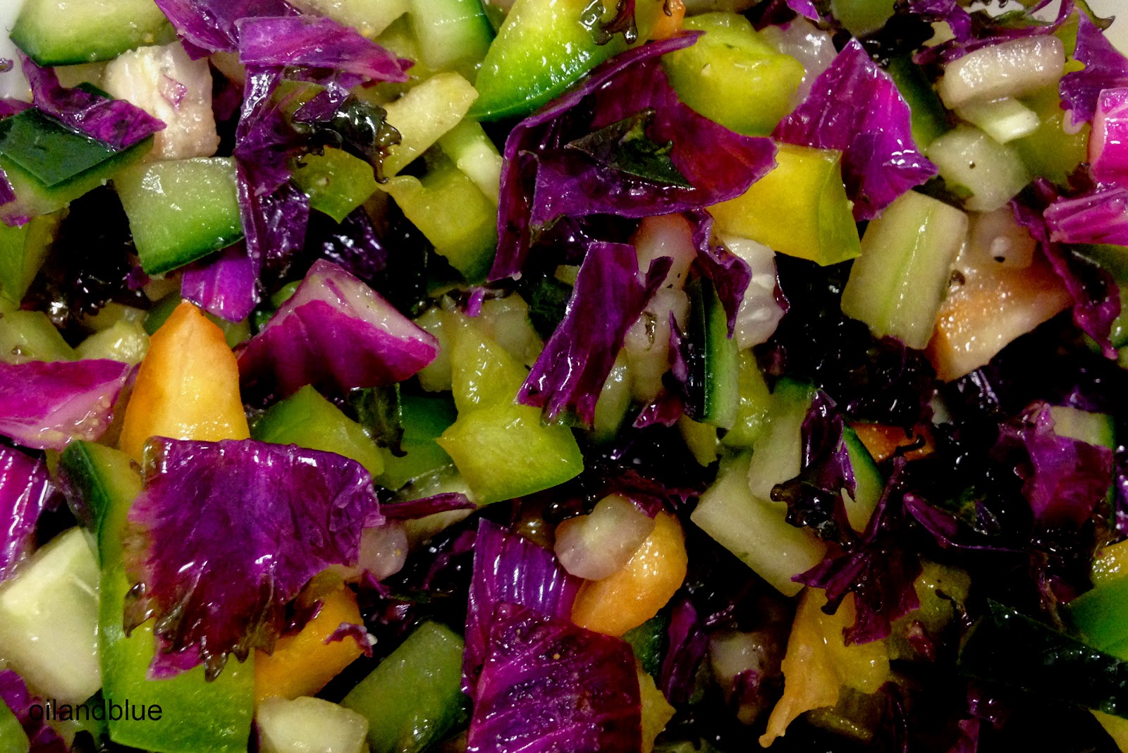 oil and blue PRETTY PURPLE KALE SALAD