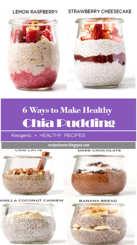 Here's 6 easy and healthy recipes for how to make CHIA PUDDING! These make delicious vegan, gluten-free breakfast ideas. Recipes with almond milk, strawberries, chocolate, coconut, you name it! SO yum.