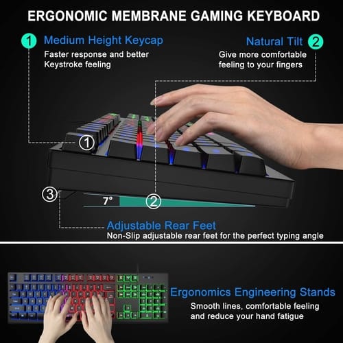 Review MFTEK Rainbow Gaming Keyboard and Mouse Combo