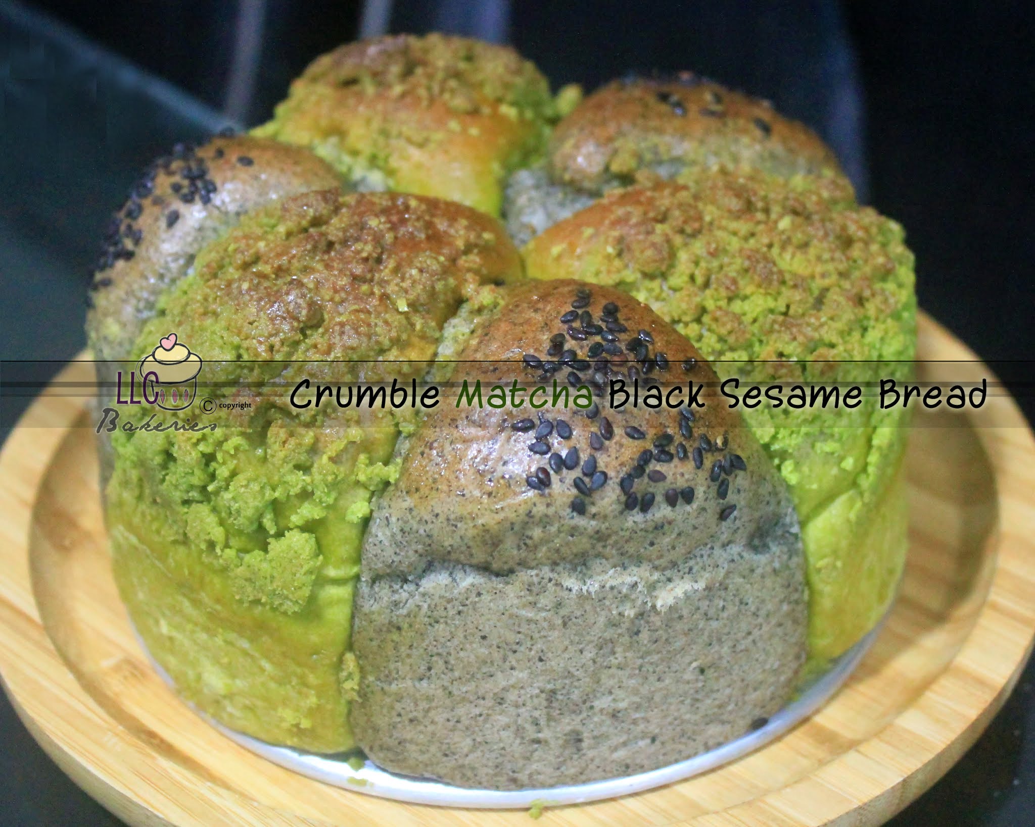 LLC Bakeries Crumble Matcha Black Sesame Bread