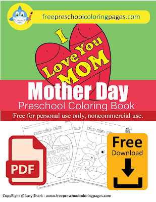 mother day color by number free preschool coloring pages to print