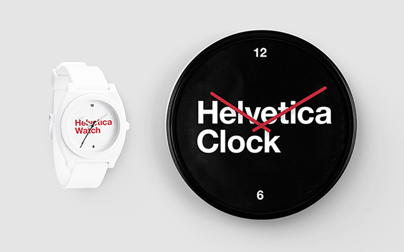 helvetica watch and clock