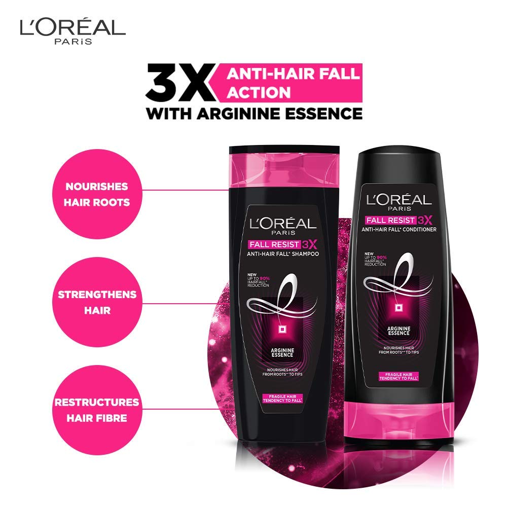 L'Oreal Paris Fall Resist 3X AntiHairfall Shampoo, 704ml
