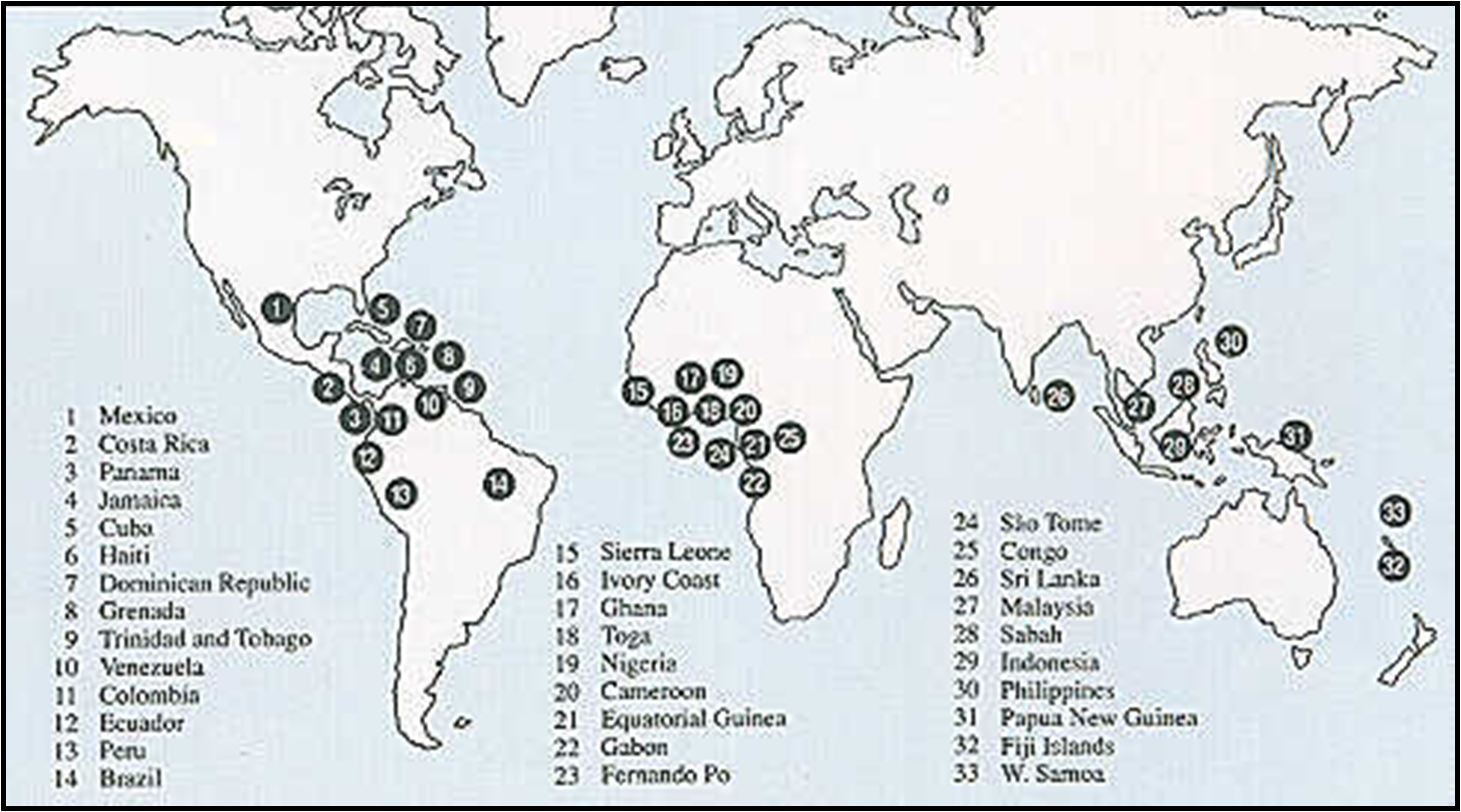 Cocoa Island на карте. Карта произрастания какао бобов. Выделите на карте значками районы выращивания какао в Африке. Где растет какао дерево карта. A growing country