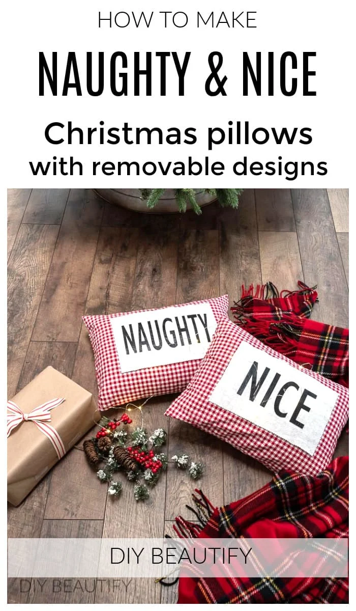 Naughty and Nice Christmas Pillow Wraps - DIY Beautify - Creating Beauty at  Home