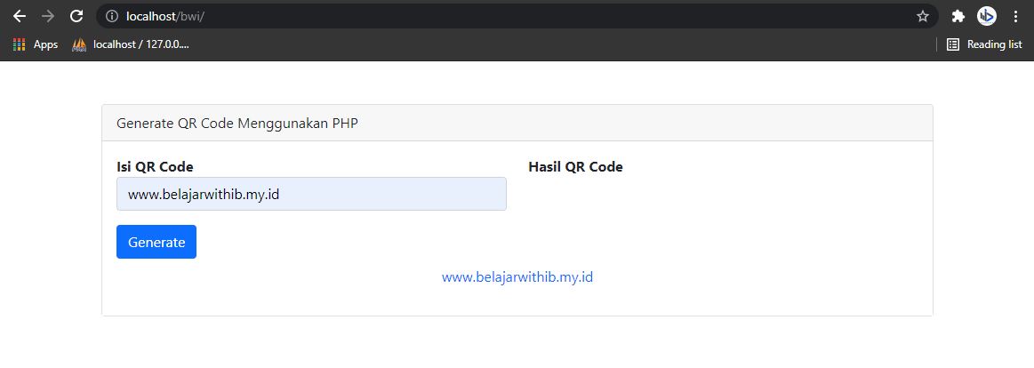 Generate QR Code Menggunakan PHP - BelajarwithIB