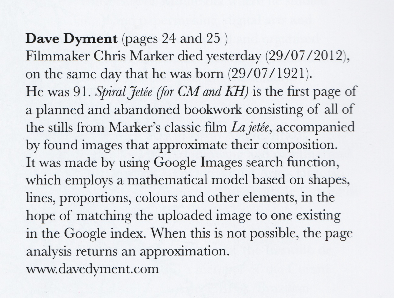 Chris marker essay film image