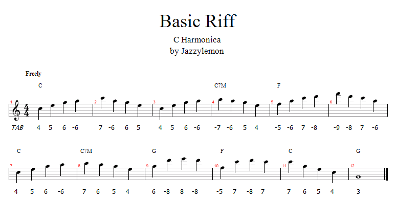 Jazzylj: Basic Rock Harmonica Riff - ลูกริฟฟ์พื้นฐานฮาร์โมนิก้าร๊อค