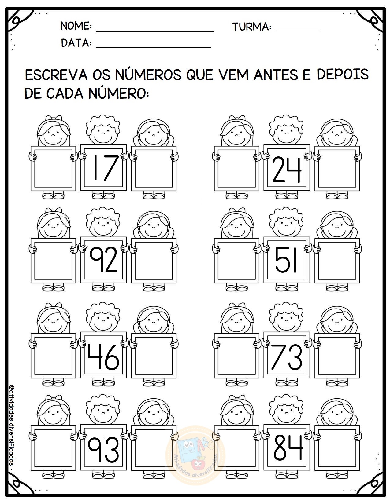**♥***♥** Diário da Profa Glauce **♥***♥** Matemática Número antecessor e sucessor **♥***♥** Diário da Profa Glauce **♥***♥** Matemática Número antecessor e sucessor