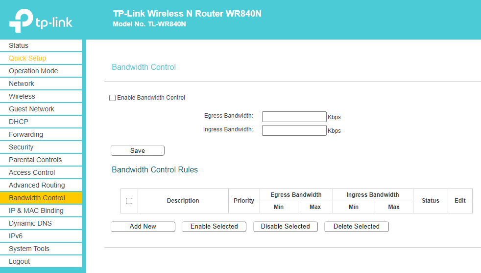 Setting TP Link TLWR840N Untuk Mengatur Bandwidth WIFI Indihome