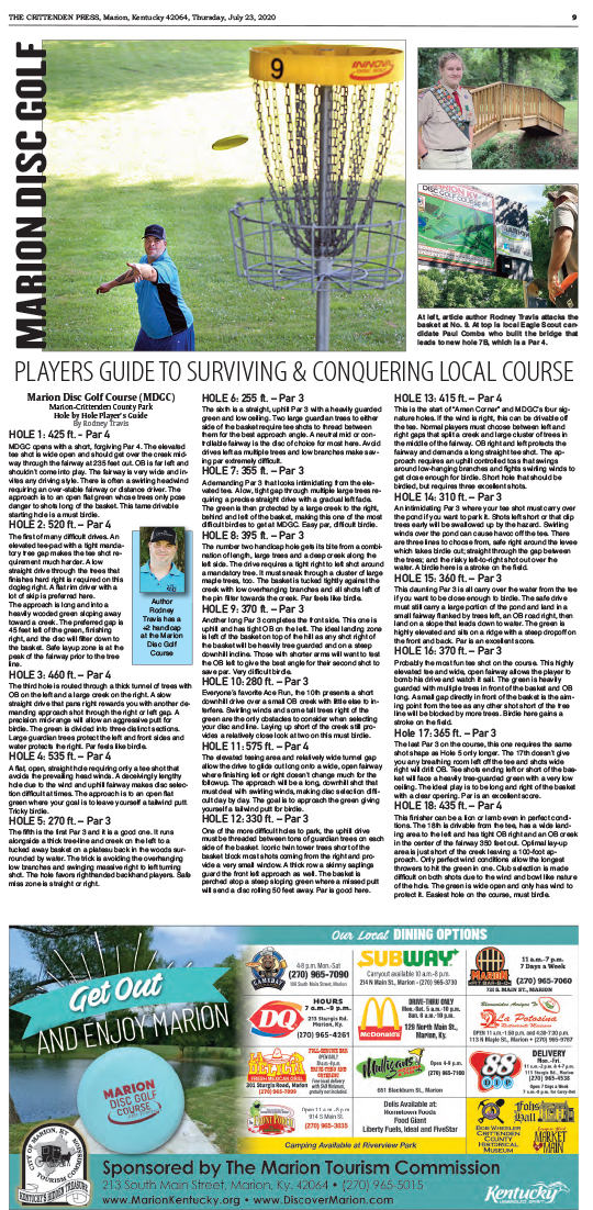 The Press Online ONLINE BONUS Marion Disc Golf Playbook