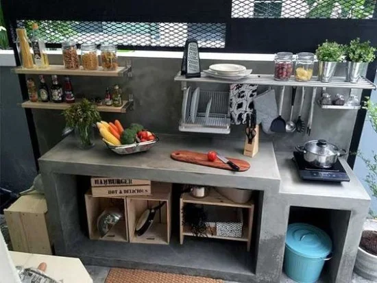 meja dapur cor dengan beton ekspos gambar inspiratif meja dapur cor dengan beton ekspos