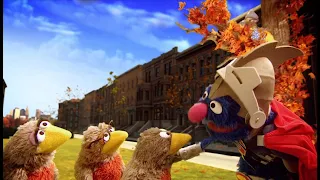 Sesame Street Episode 4305 Me Am What Me Am, Super Grover 2.0 Pulleys, bird family, piano, nest