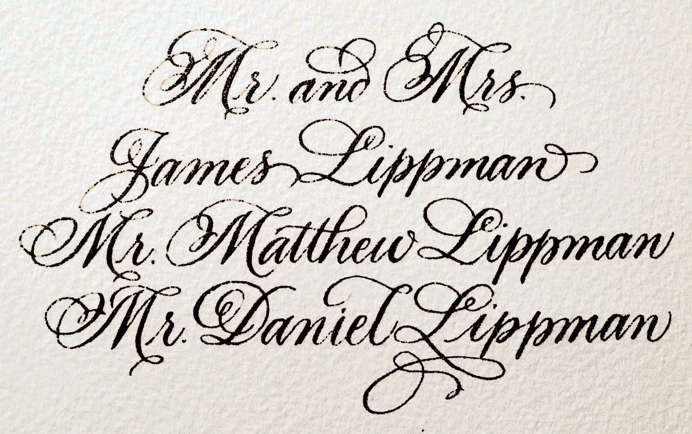 A Place for Lettering: ADDRESSING SAMPLES in CALLIGRAPHY