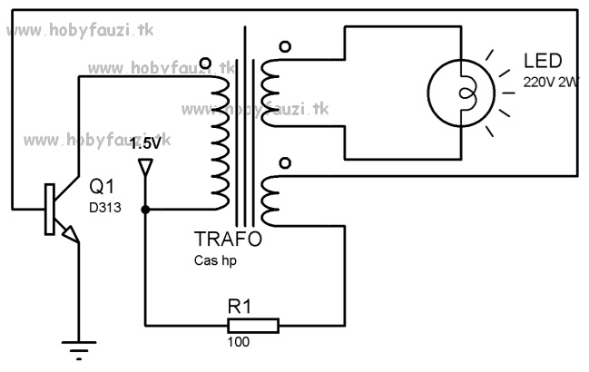 Praktek membuat joule thief trafo bekas charger hp