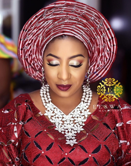 Many Faces Of Mide Funmi Martins In Aso Oke Traditional Wedding Attires ...