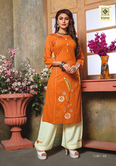 Kiana Floret kurti with palazzo buy wholesale price