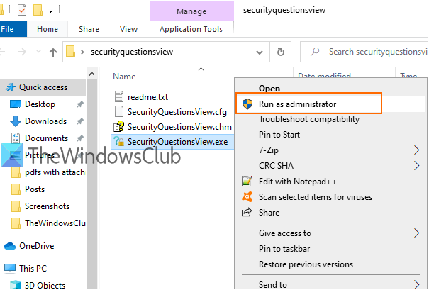 Comment afficher les questions et réponses de sécurité pour le compte local dans Windows 10