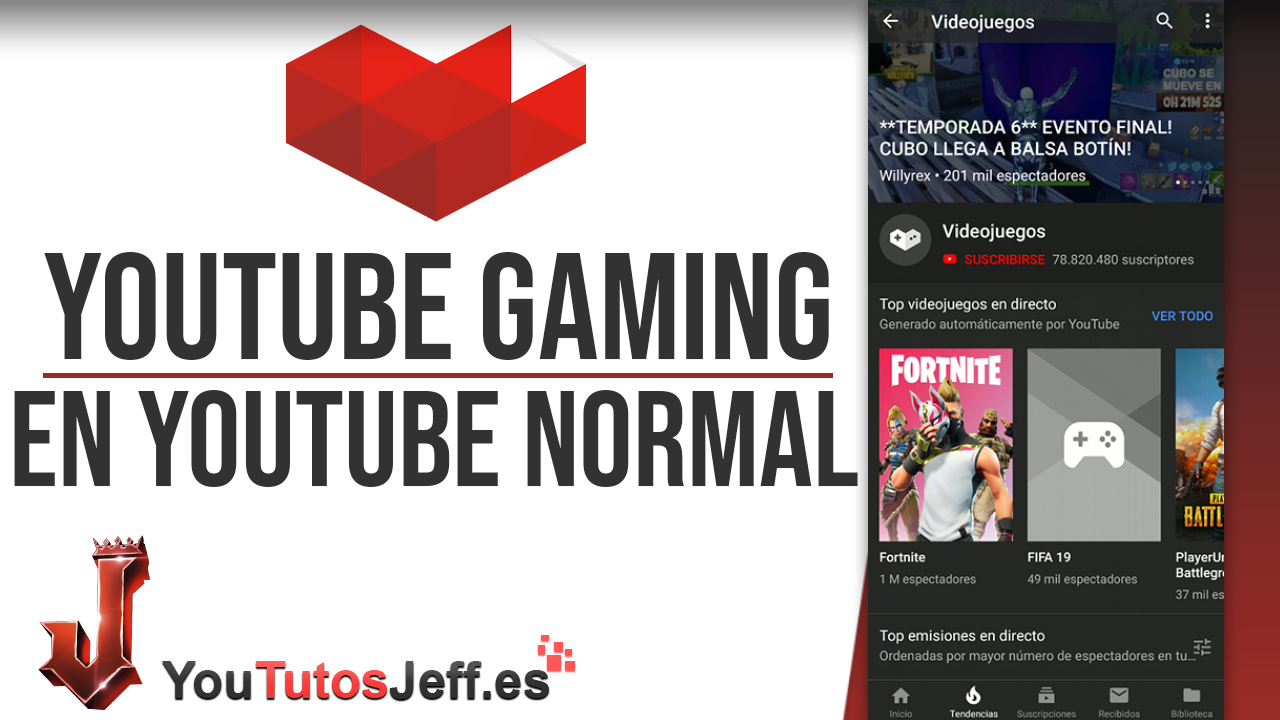 Acceder a Youtube Gaming desde la Aplicación Normal de Youtube - Trucos Youtube