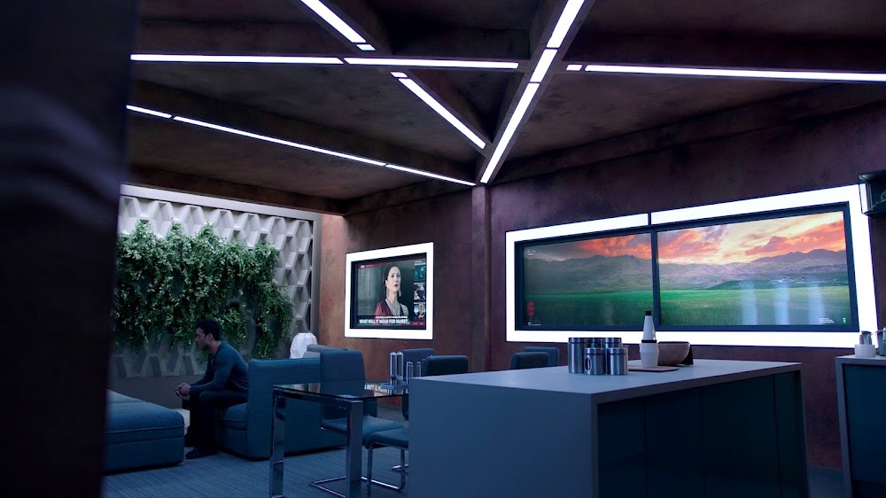 Brutalist apartment architecture on Mars in Season 4 of The Expanse