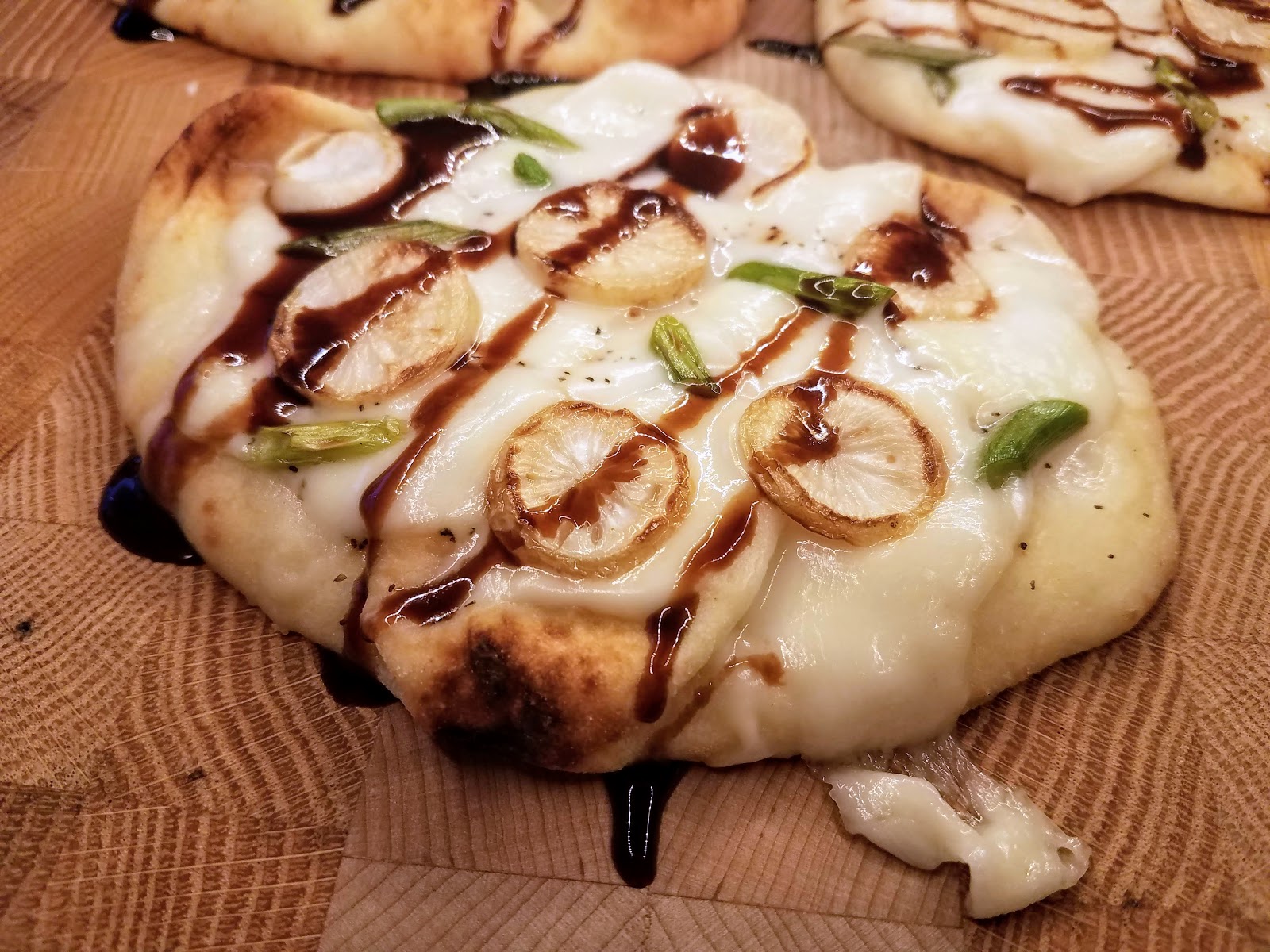 Garlic Scape Pizza with Hakurei Turnips