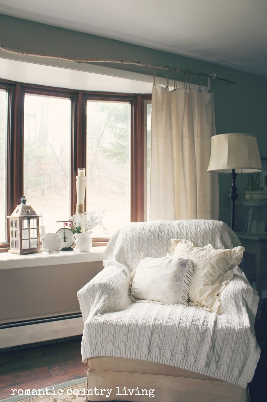 Romantic Country Living Diy Drop Cloth Curtains With Birch Tree Rods