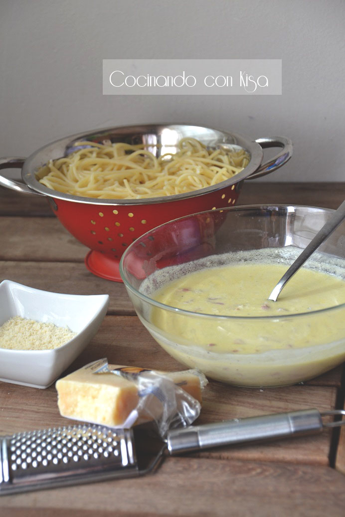  Espaguetis a la carbonara (thermomix) 