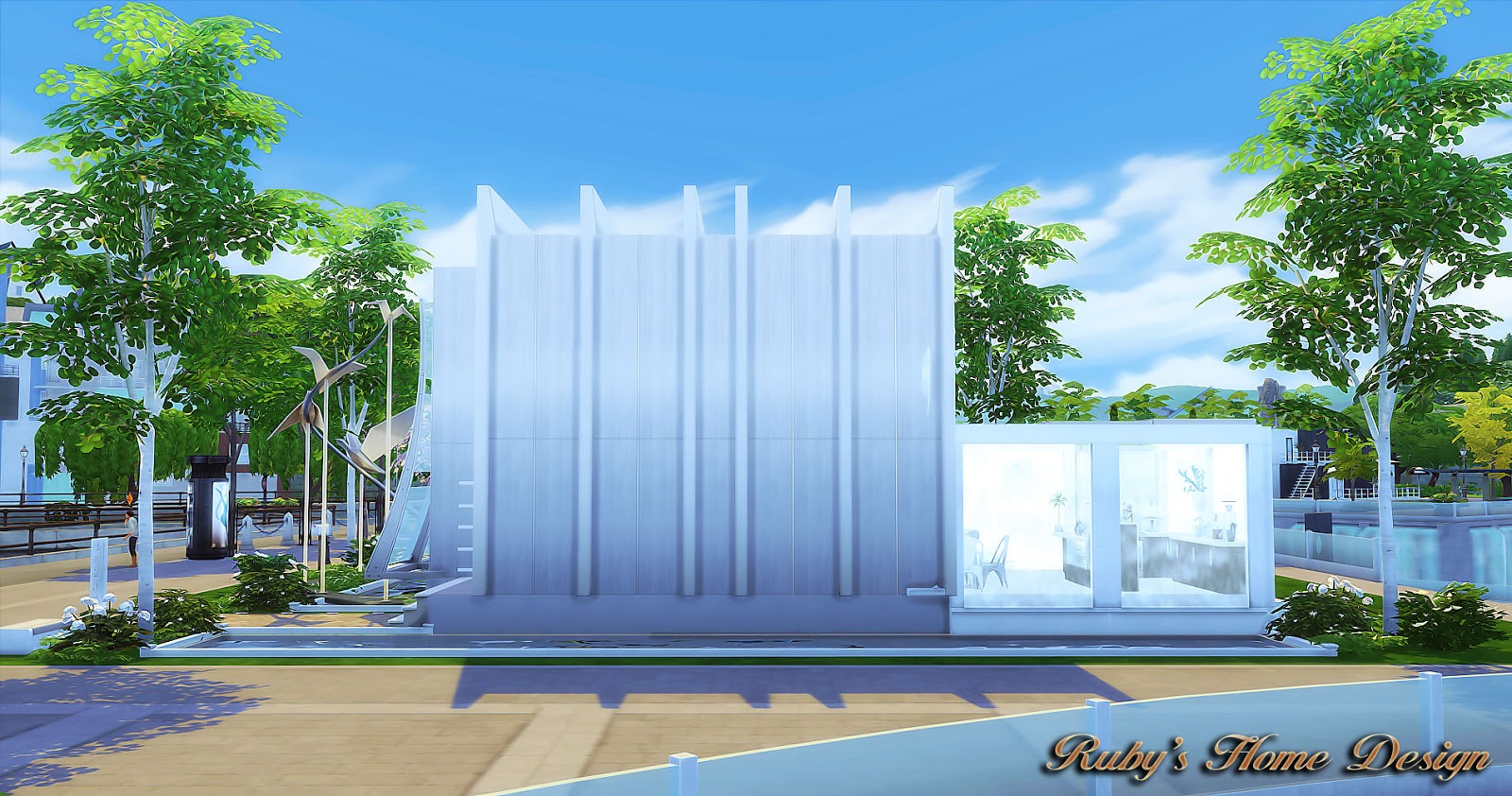Sims 4 Modern Art Gallery 現代美術展示中心 (No CC) [ Ruby Red Sims ]