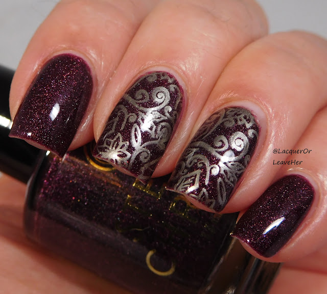 Stella Chroma Merlot Ho Ho stamped with UberChic Beauty Happy Christmas