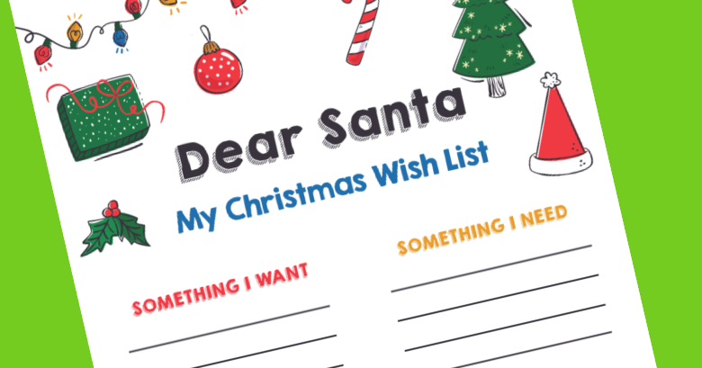 Things On Kids Christmas List 2022 4 Gifts For Christmas - Printable Christmas List - Messy Little Monster