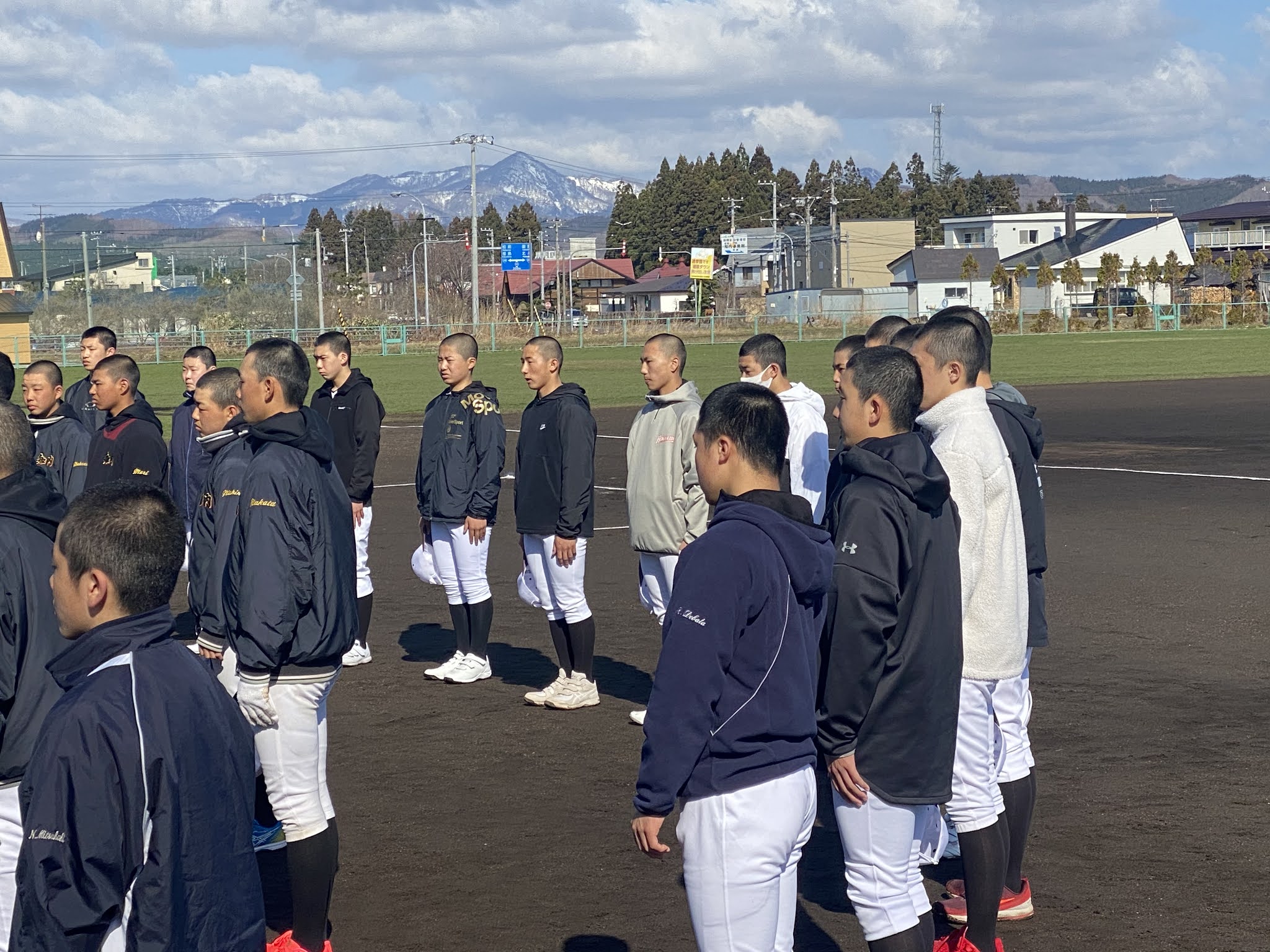北海道知内高等学校硬式野球部 全体アップ－野球部69名－