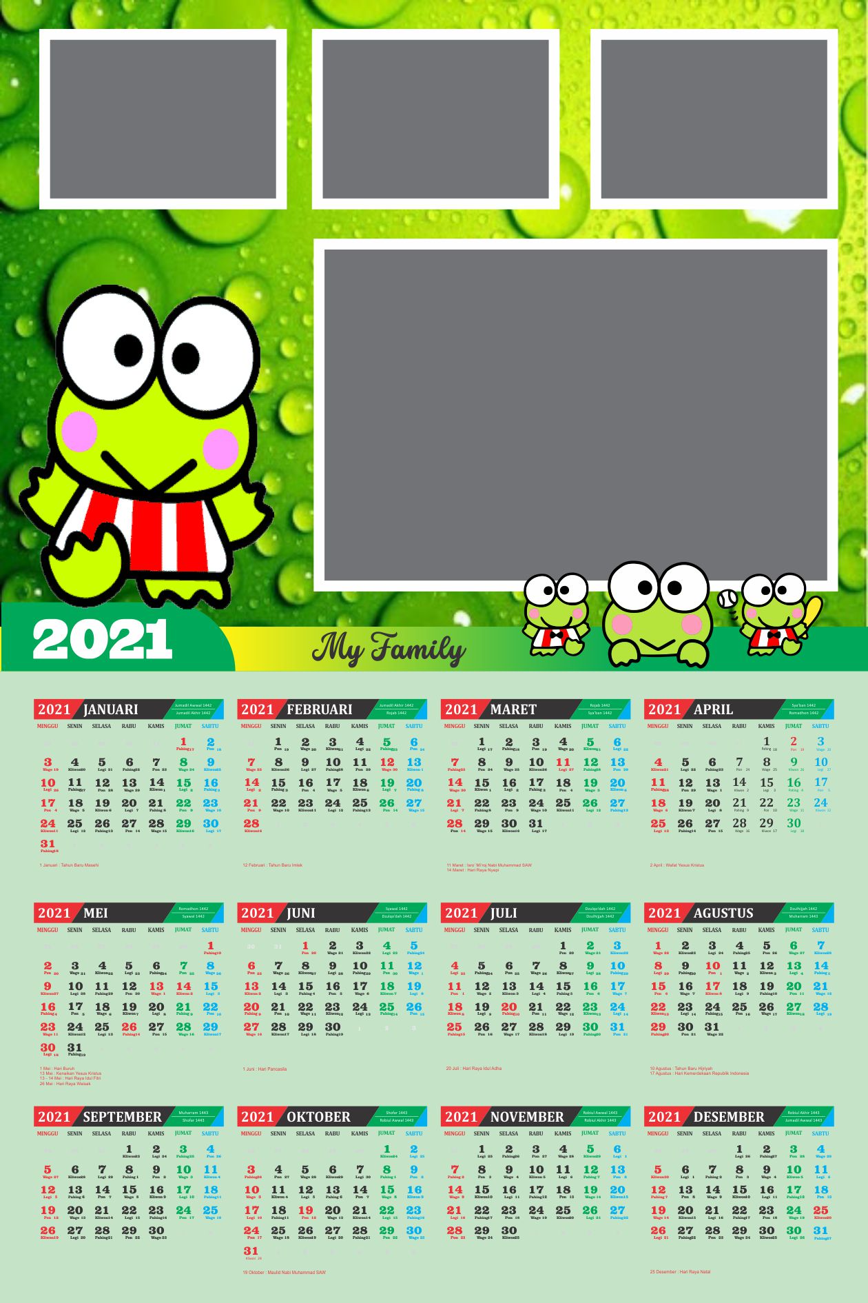 Desain Kalender Karakter 2021 Aneka Model Desain