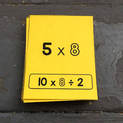 5 x 8 as 10 x 8 / 2 as a multiplication strategy